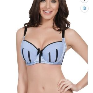 Parfait Icy Blue and Black Women's Bra size 30k